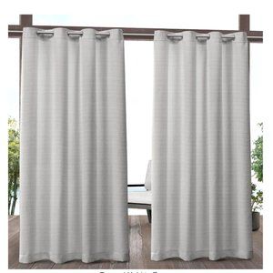 New Outdoor Indoor Heavy Curtains Silver Grommet, Set of Two, 54" x 8 Feet Long